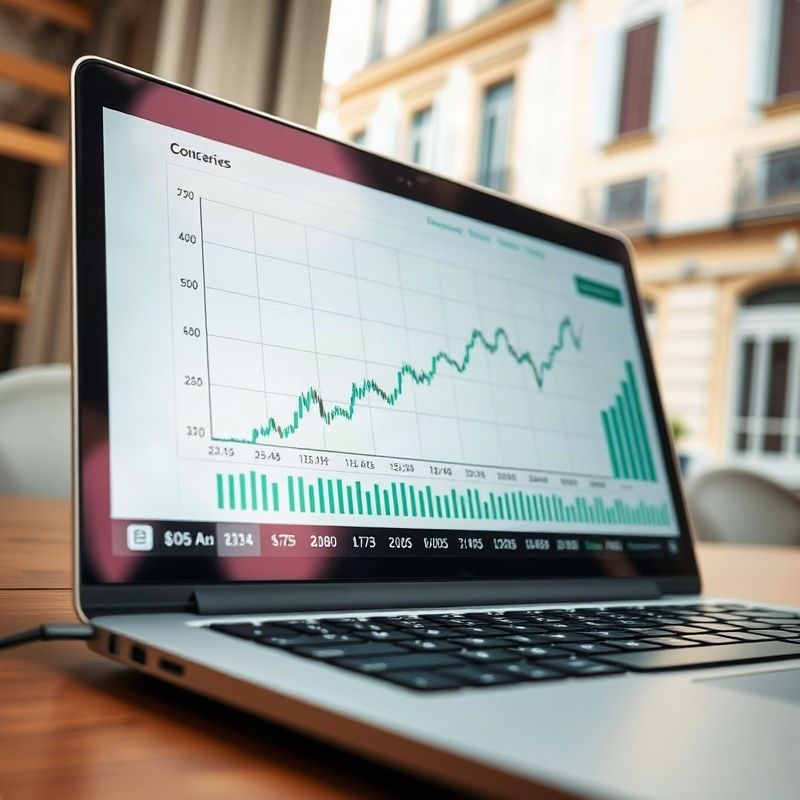 Gráfico del índice de precios al consumo en pantalla de laptop